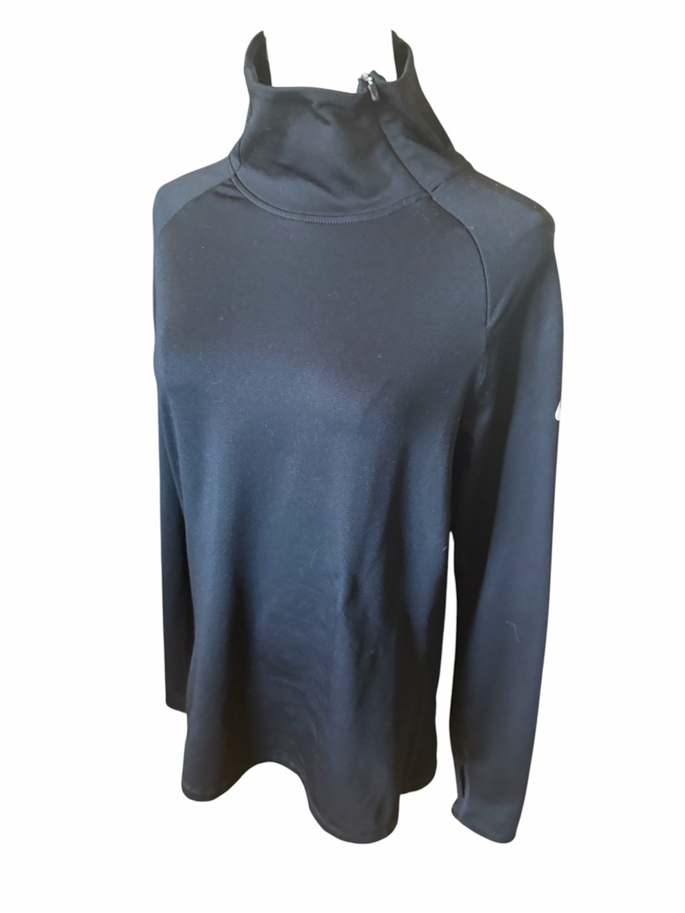 NIKE Dri Fit Womens Black High Zip Neck Performance Shirt Sz XL